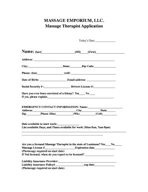 maryland massage therapy application